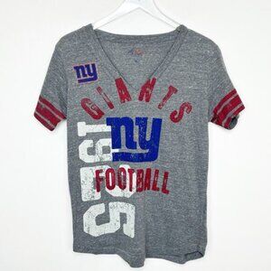 Juniors NY New York Giants V Neck Tee T-Shirt XL